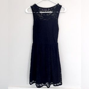 Black Lace mid length dress size Small
